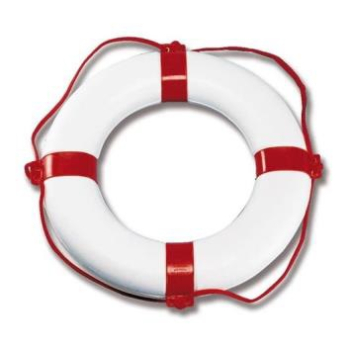 Koło ratunkowe Corallo białe z kolorowymi pasami